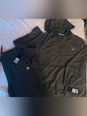 adidas Olive Green Women's Pullover Hoodie and Joggers Set